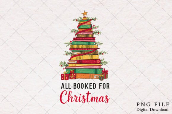 Christmas BookishHand-Drawn PNG: A Cozy Illustration for Designers