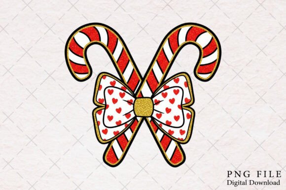 Christmas Candy Cane Bow PNG: A Versatile Illustration for Holiday Branding