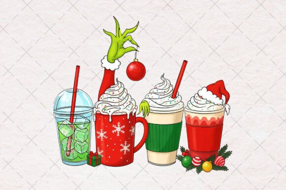 Christmas Drinks PNG: A Festive Embroidery Design for Holiday Projects