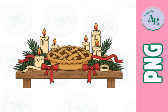 Cottagecore Christmas Pie PNG: A Festive Graphic Design Asset for Local Branding