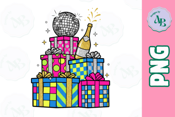 Disco Christmas New Years Eve PNG: A Vibrant Illustration for Festive Design Projects
