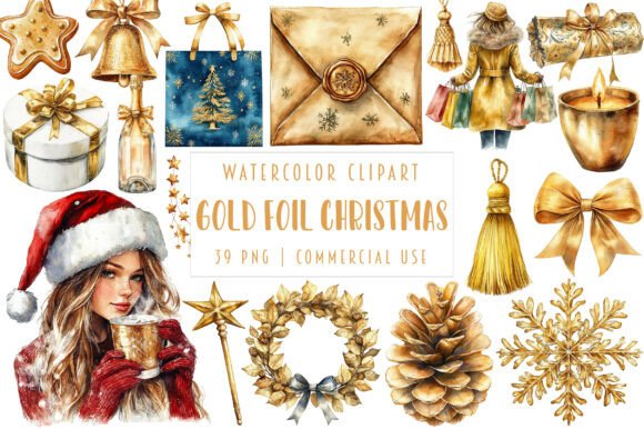 Gold Foil Christmas Accents Set: A Review for Digital Product Creators