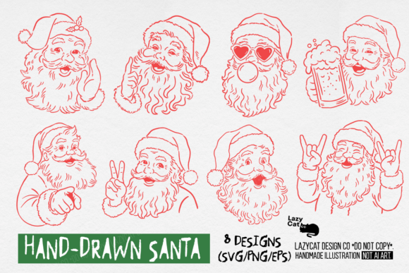 Hand-Drawn Santa Christmas SVG Bundle: A Designer’s Review for Illustrations
