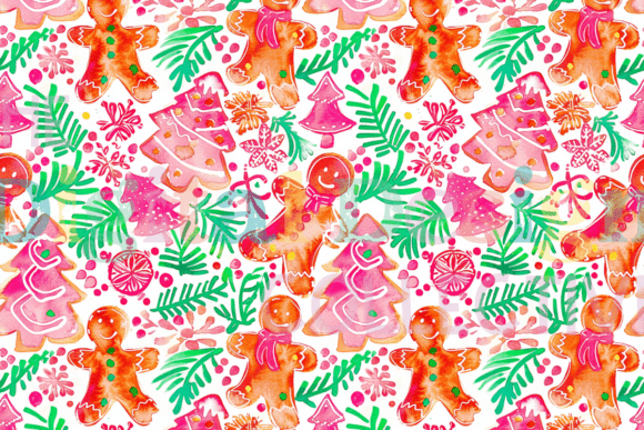 Lilly Inspired Christmas Seamless Illustrations for Crafters