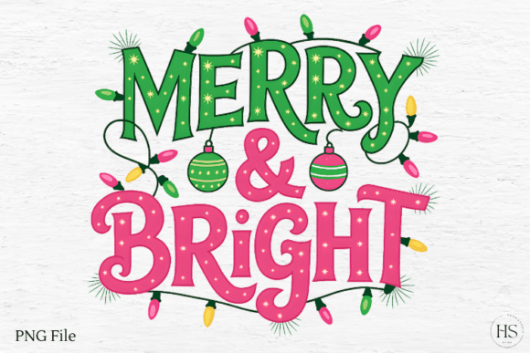 Merry Bright PNG, Pink Christmas PNG: A Creator’s Review for Illustrations