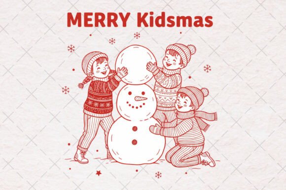 Merry Kidsmas Snowman: A Playful Holiday Embroidery Design