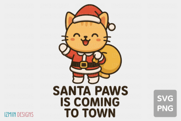 Santa Paws Cute Christmas Cat Art SVG: A Review for Illustrations and Blog Graphics