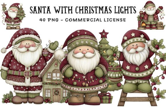 Santa with Christmas Lights Clipart: A Practical Embroidery Design Review