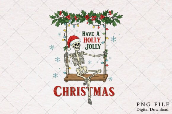 Skeleton Christmas Holly Jolly PNG Illustrations Review