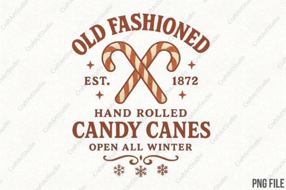 Vintage Christmas Sign Candy Cane PNG