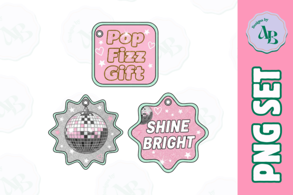 Y2K Disco Christmas Gift Tags PNG: A Bold Illustration for Content Creators